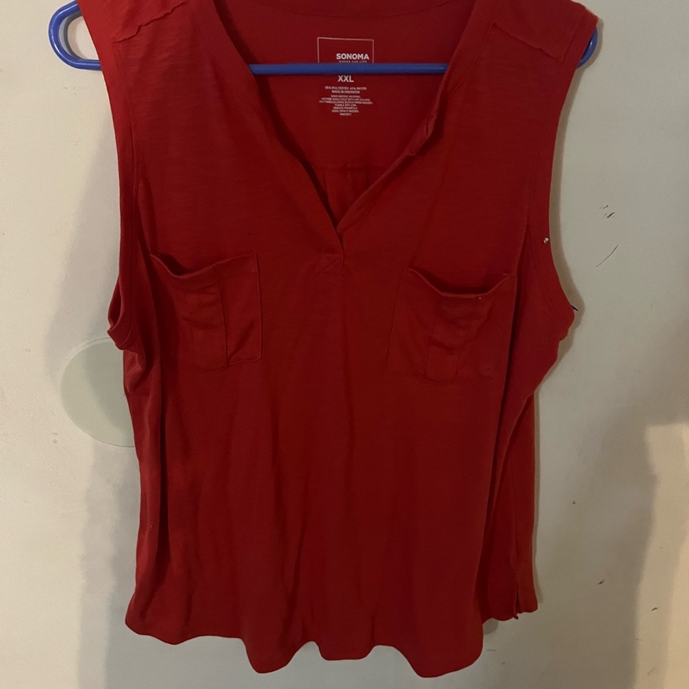 Sonoma Women's Vivid Red Sleeveless Top